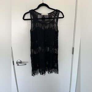 Robin Piccone Black Fringe Swim Coverup